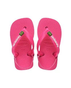 Havaianas Baby Brasil Logo II fucsia con elastico sul retro 21-26