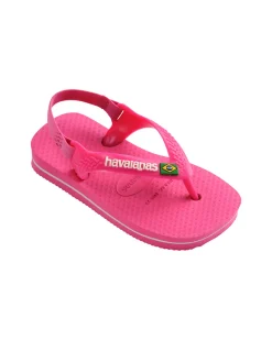 Havaianas Baby Brasil Logo II fucsia con elastico sul retro 21-26