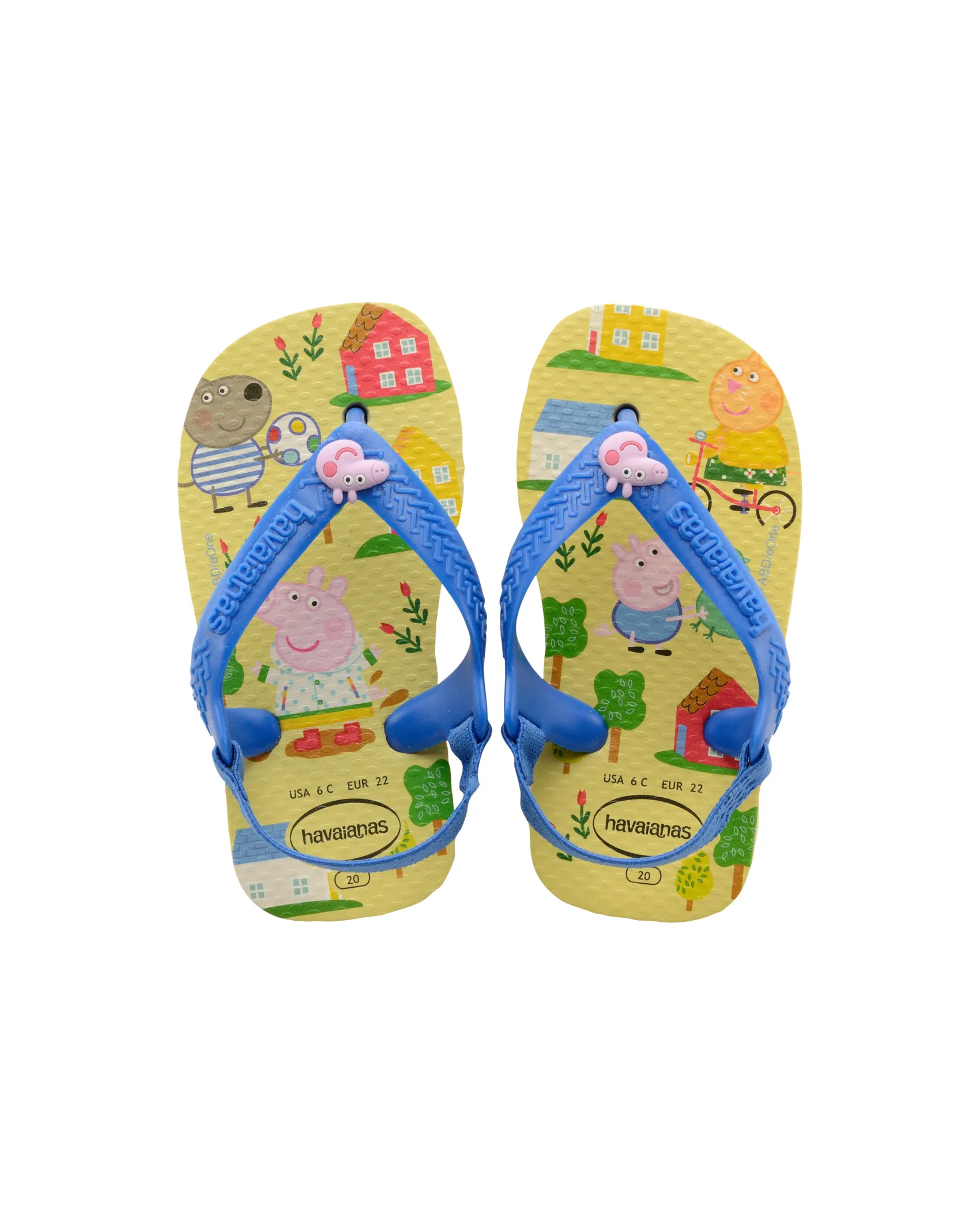 Havaianas Baby Peppa Pig verde lime con fascetta celeste