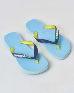 Havaianas Brasil Mix azzurra con fascetta verde e blu