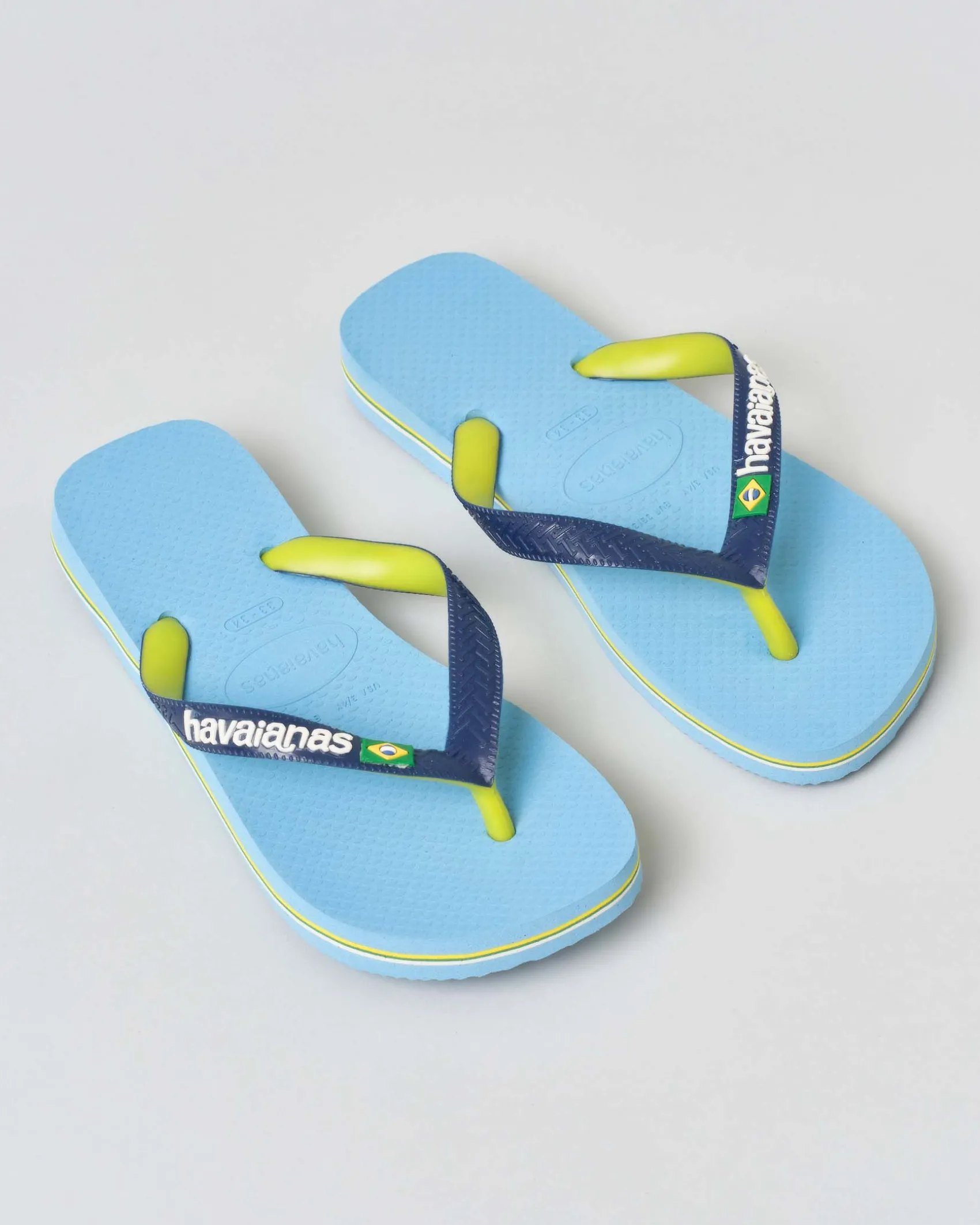 Havaianas Brasil Mix azzurra con fascetta verde e blu