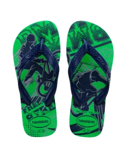 Havaianas Kids Athletic verde con stampa Freestyle street e fascetta blu