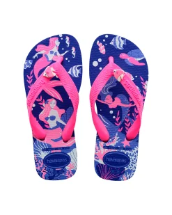Havaianas Kids Fantasy blu con stampa sirene e fascetta fucsia