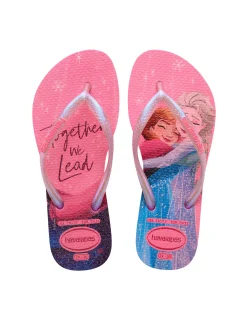 Havaianas Kids Slim Frozen con stampa Anna e Elsa e fascetta effetto metallizzato
