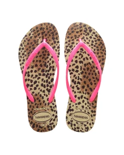 Havaianas Slim Animals con stampa animaler e fascetta fucsia