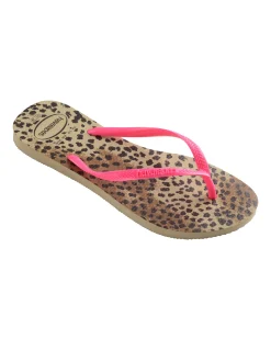 Havaianas Slim Animals con stampa animaler e fascetta fucsia
