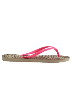 Havaianas Slim Animals con stampa animaler e fascetta fucsia