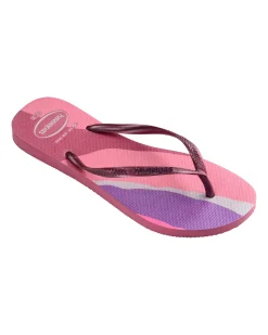 Havaianas Slim Palette Glow a blocchi di colore rosa e viola con glitter