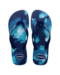 Havaianas Top Camu blu con logo azzurro