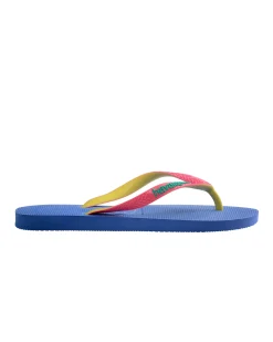 Havaianas Top Mix viola con fascetta fucsia e gialla e logo verde acqua