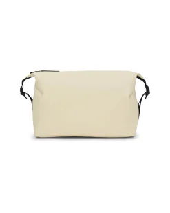 Hilo Wash Bag beige in tessuto impermeabile effetto gommato con cinturini regolabili