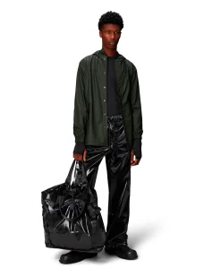 Impermeabile a eskimo Fishtail Jacket Rains verde militare in tessuto tecnico