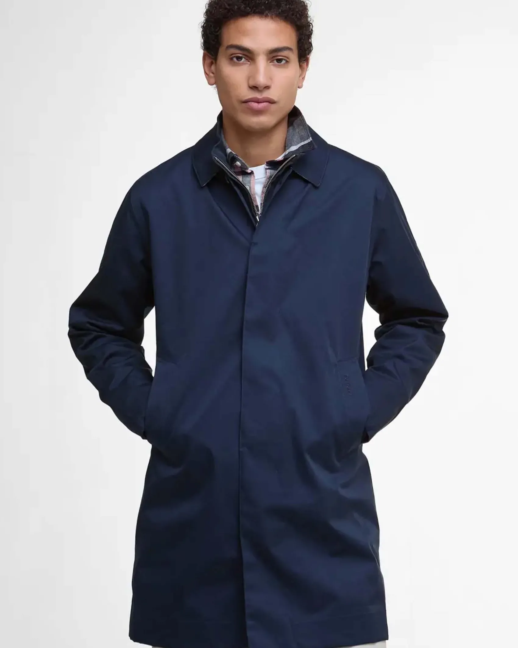 Impermeabile Barbour Lorden blu in misto cotone