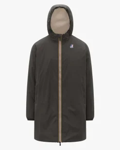 Impermeabile Le Vrai 4.0 Eiffel East Orsetto verde militare in nylon ripstop idrorepellente con interno in orsetto e cappuccio