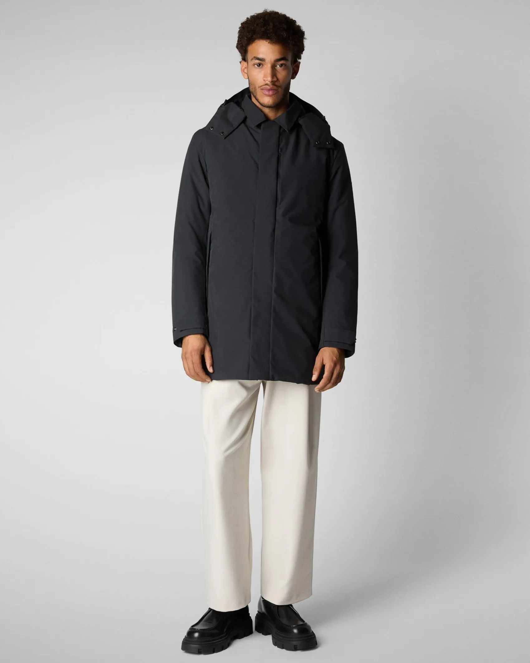 Impermeabile Save the duck Nestor blu con cappuccio staccabile