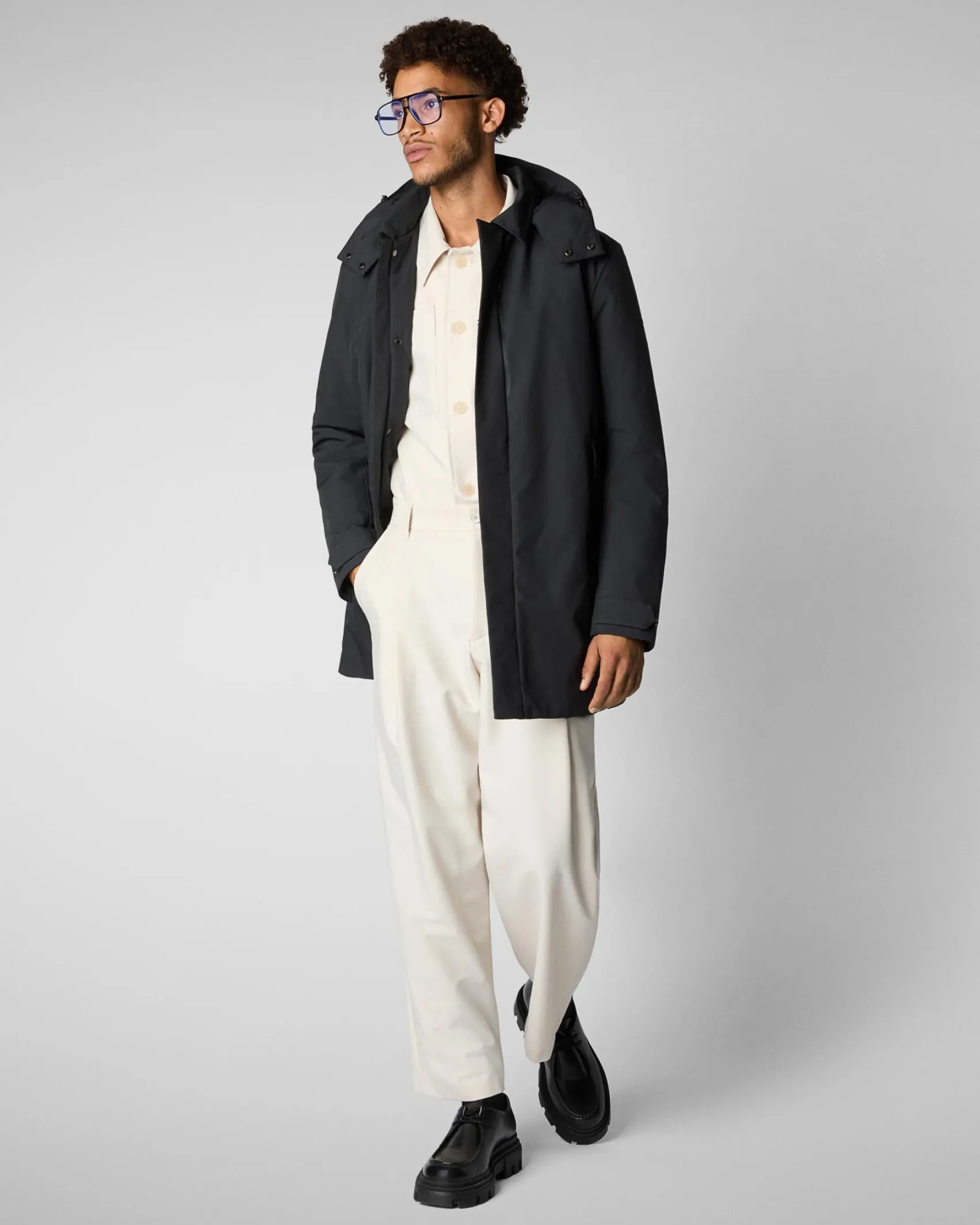 Impermeabile Save the duck Nestor blu con cappuccio staccabile