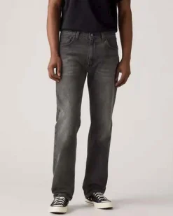Jeans 555 relaxed straight-fit lavaggio grigio stone washed in tela di puro cotone