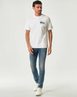 Jeans 317 Roy Roger's skinny-fit in cotone stretch lavaggio medio Bangor con sabbiature