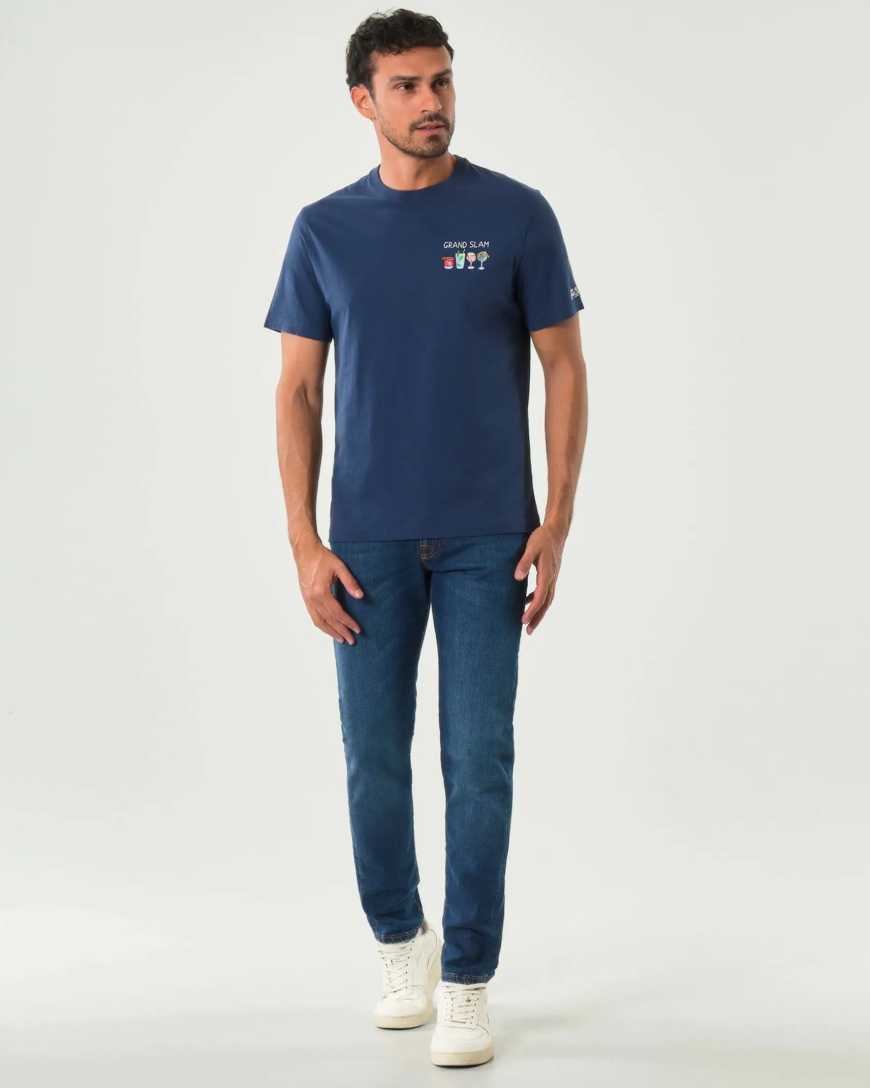 Jeans 517 Roy Roger's slim-fit in cotone stretch lavaggio Wash52 scuro con leggere baffature