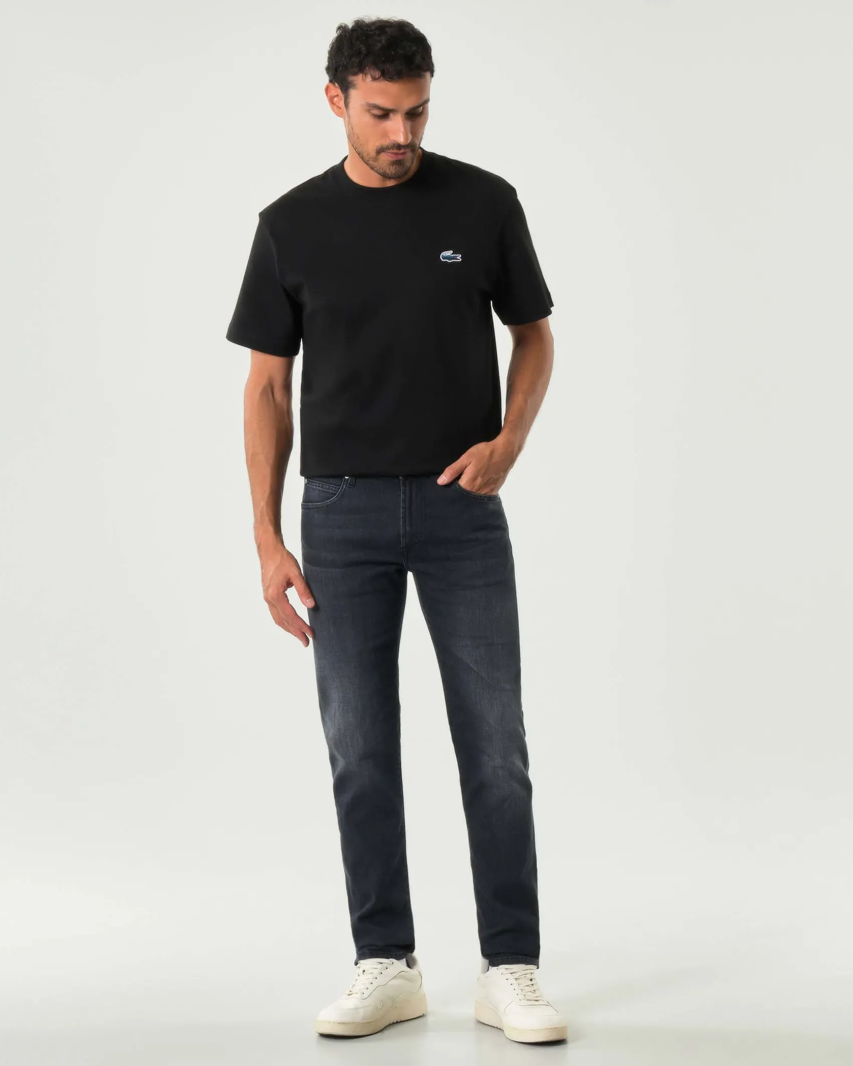 Jeans 517 Roy Roger's slim-fit in cotone stretch lavaggio Blackwood nero stone washed