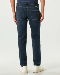 Jeans 517 Roy Roger's slim-fit in cotone stretch lavaggio Foxrun blublack con leggere baffature