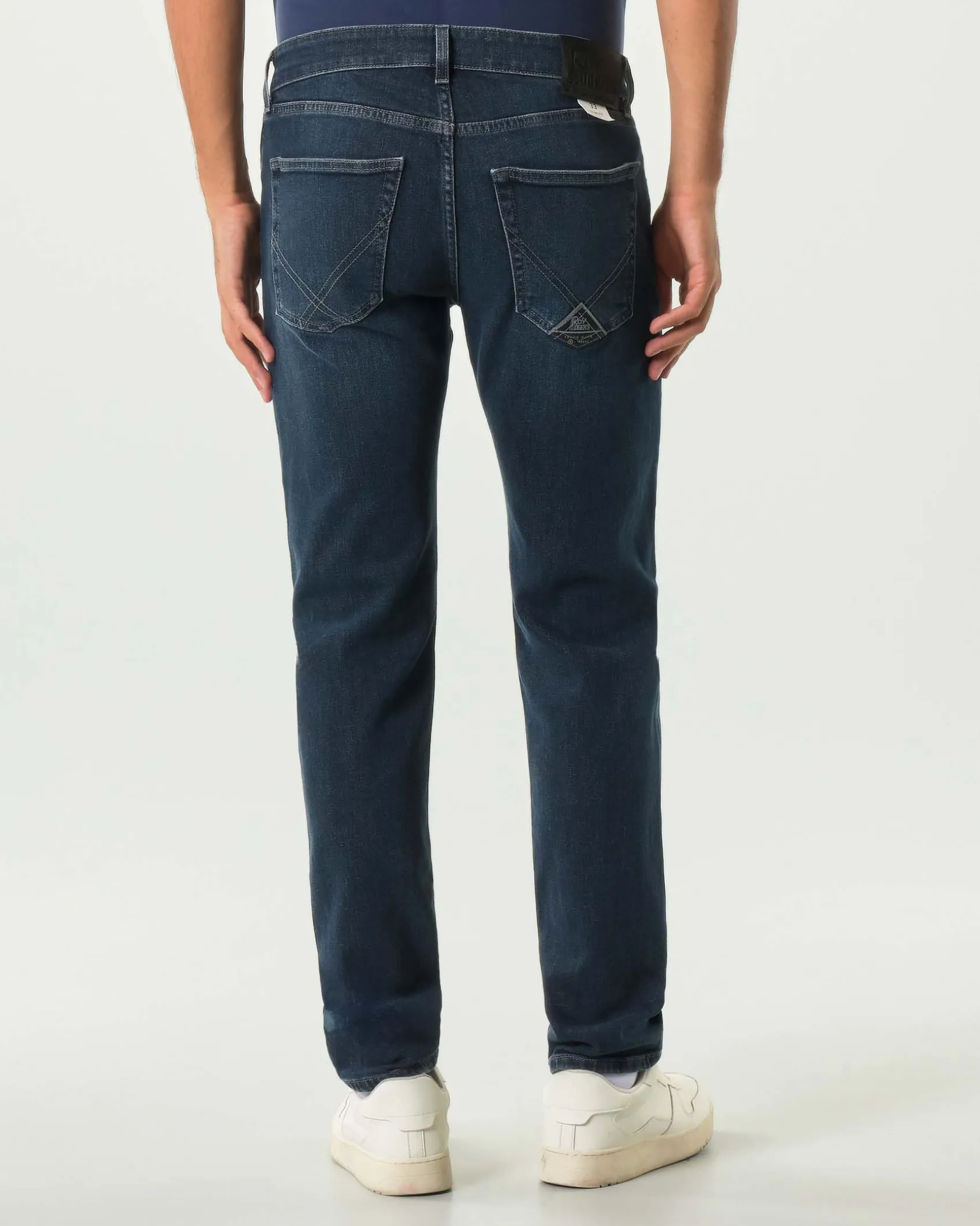 Jeans 517 Roy Roger's slim-fit in cotone stretch lavaggio Foxrun blublack con leggere baffature