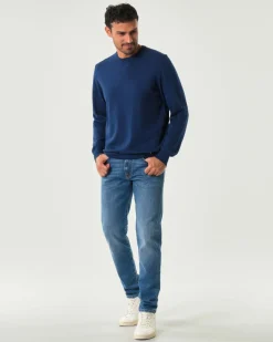 Jeans 517 Roy Roger's slim-fit in cotone stretch lavaggio Leland chiaro con baffature