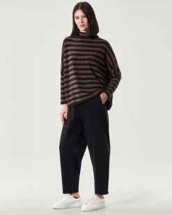 Jeans a palloncino neri JurerĂȘ in misto cotone stretch con elastico inserito in vita