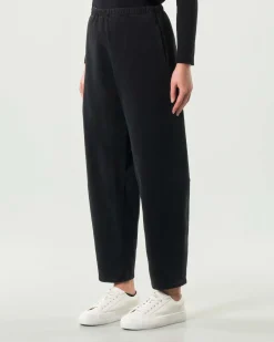 Jeans a palloncino neri Jurerê in misto cotone stretch con elastico inserito in vita