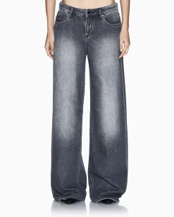 Jeans Armani Exchange dark wash in cotone con etichetta in pelle bovina