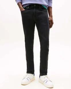 Jeans Austin Tommy Jeans slim tapered fit in cotone stretch lavaggio nero stone washed