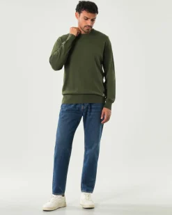 Jeans Dapper Roy Roger's carrot-fit in puro cotone stretch lavaggio Baker medio con baffature