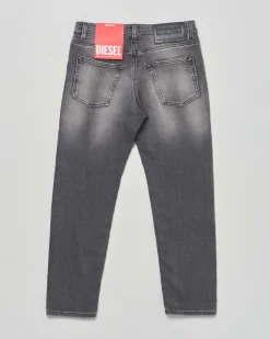 Jeans Diesel grigio regular fit in cotone stretch effetto super stone washed