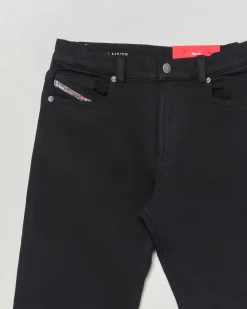 Jeans Diesel nero regular fit in cotone stretch