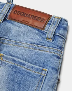 Jeans Dsquared2 in cotone stretch lavaggio chiaro stone washed