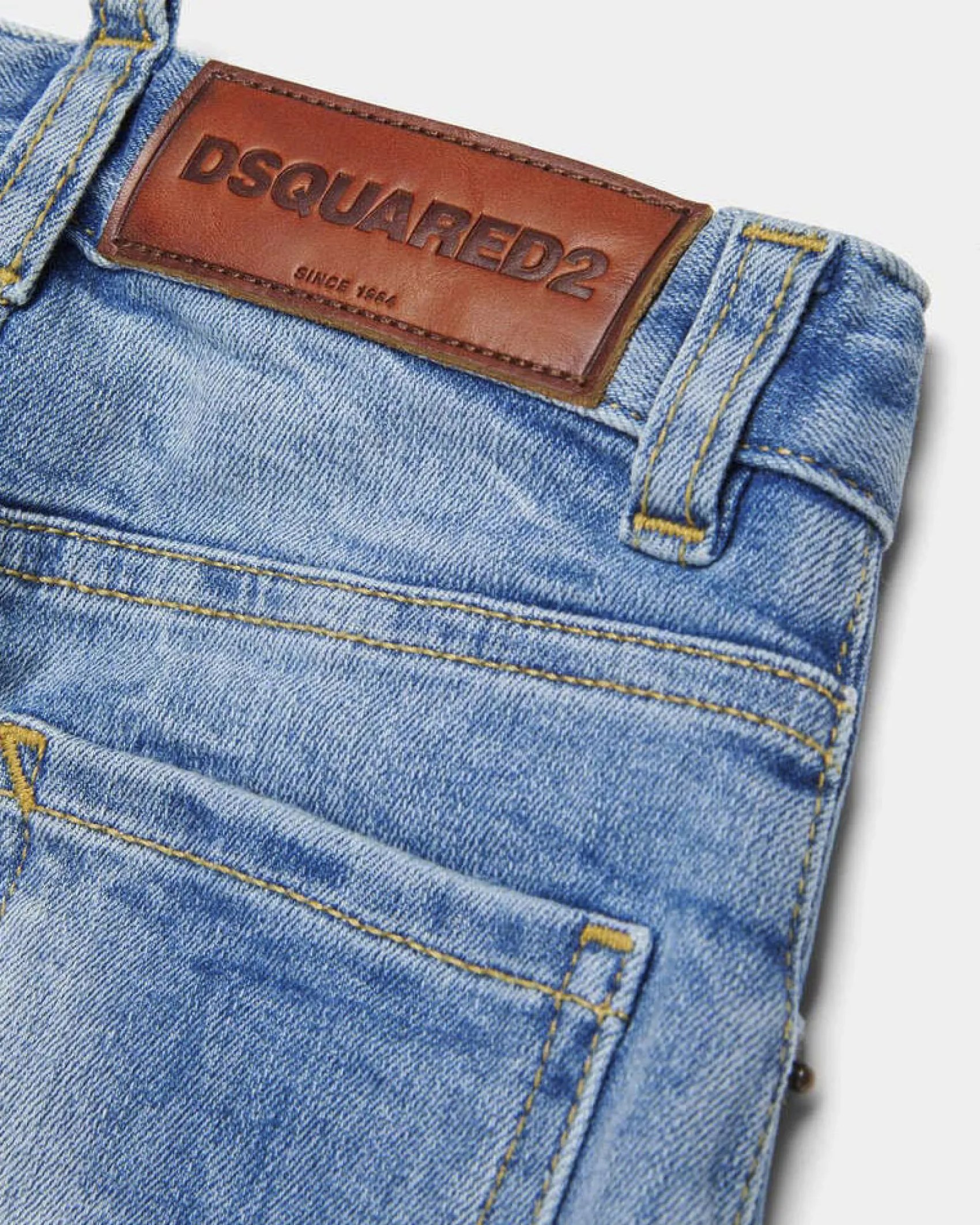 Jeans Dsquared2 in cotone stretch lavaggio chiaro stone washed