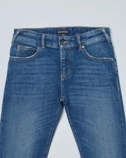 Jeans Emporio Armani a lavaggio medio stone washed regular-fit in cotone stretch