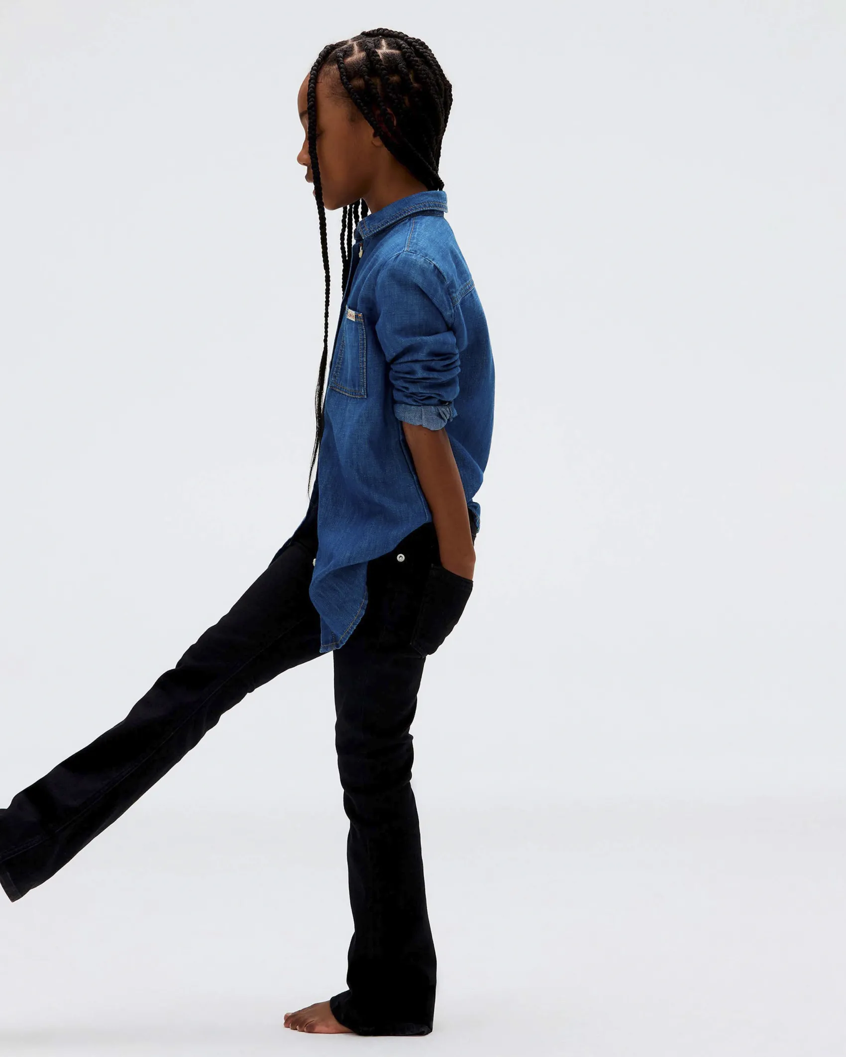Jeans flare Calvin Klein nero in cotone stretch