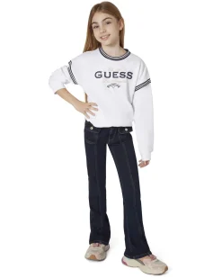 Jeans flare Guess blu scuro in cotone stretch con taschine
