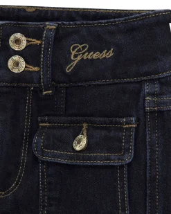 Jeans flare Guess blu scuro in cotone stretch con taschine