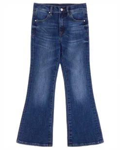 Jeans flare Guess lavaggio scuro stone washed in cotone stretch