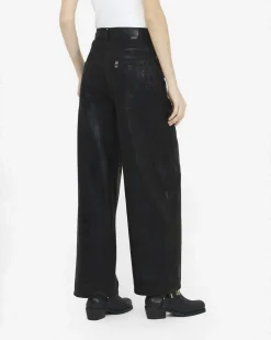 Jeans flare Liu Jo Jeans neri in denim con effetto spalmato