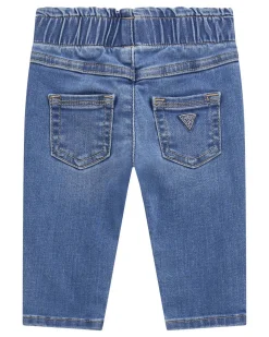 Jeans Guess in cotone stretch con toppe a cuore e gattini