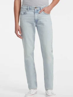 Jeans Guess straight fit in cotone stretch lavaggio chiaro bleach