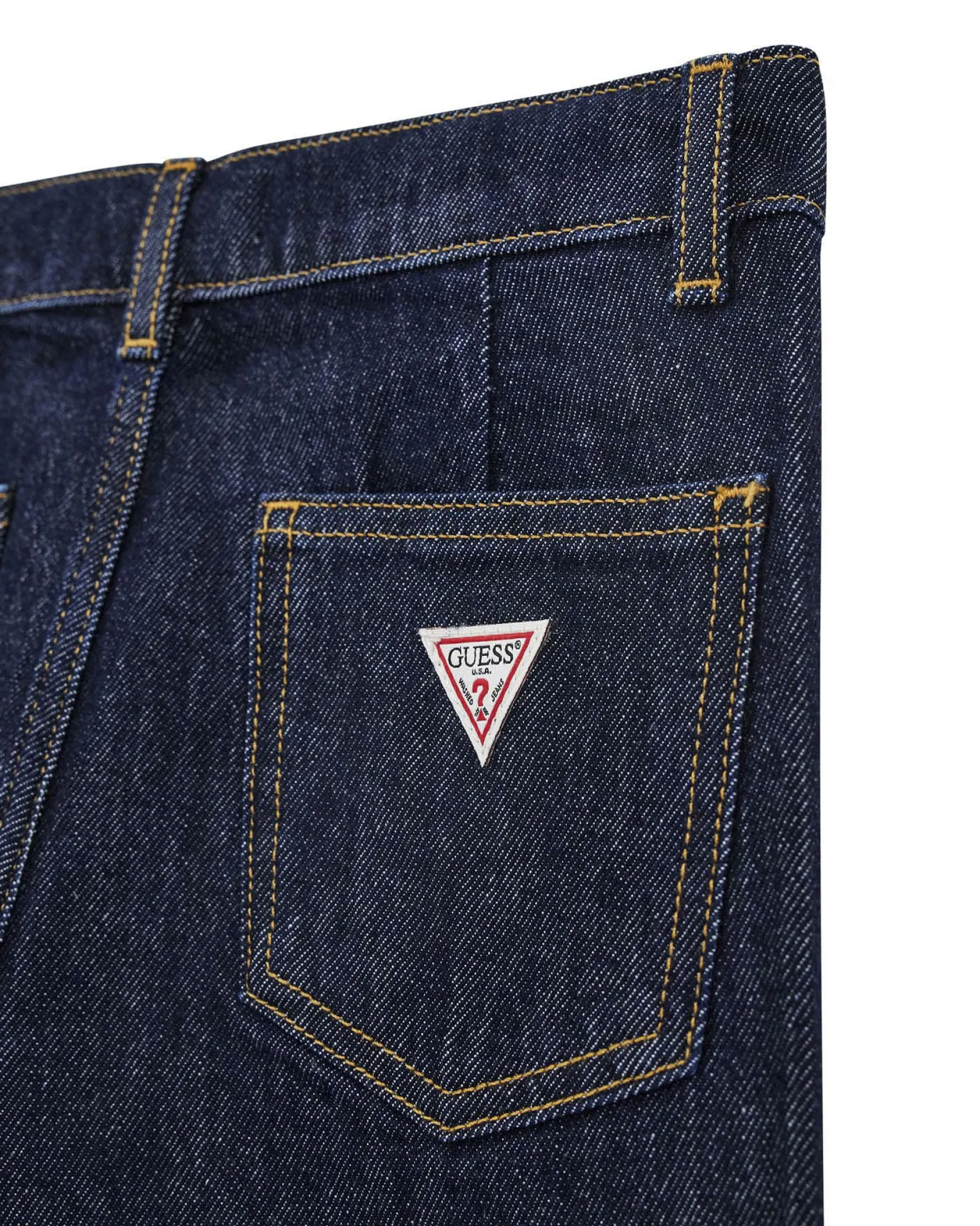 Jeans Guess wide leg lavaggio blu scuro in cotone stretch