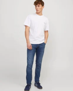 Jeans Jack & Jones Glenn slim-fit a vita bassa in cotone stretch lavaggio medio stone washed