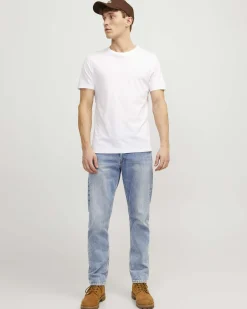Jeans Jack & Jones relaxed-fit a vita alta in puro cotone lavaggio chiaro bleached