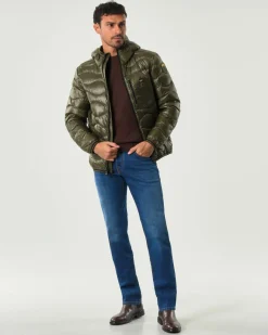 Jeans Jacob Cohen Nick slim-fit in cotone stretch lavaggio medio stone washed con baffature