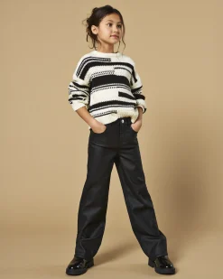 Jeans Kids Only wide leg nero spalmato