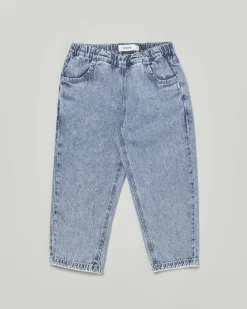 Jeans Lil' Atelier mom fit a lavaggio chiaro stone washed marmorizzato